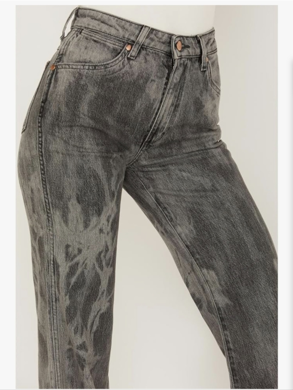 Wrangler Women's Wanderer Laser Acid Wash High Rise Flare Jeans - Picture 3 of 13